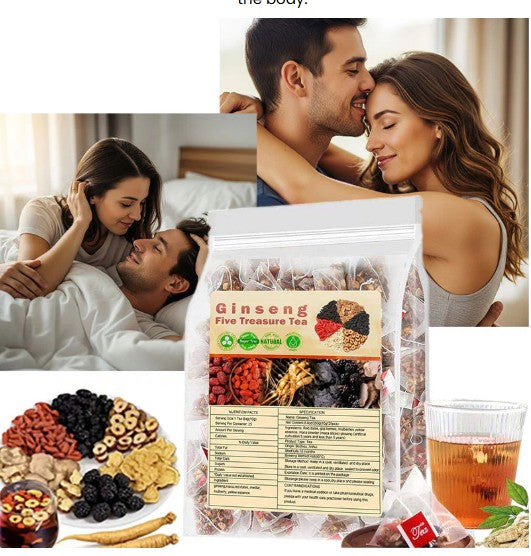 Ginseng Five Treasure Tea → شاي الجينسنغ الخماسي
