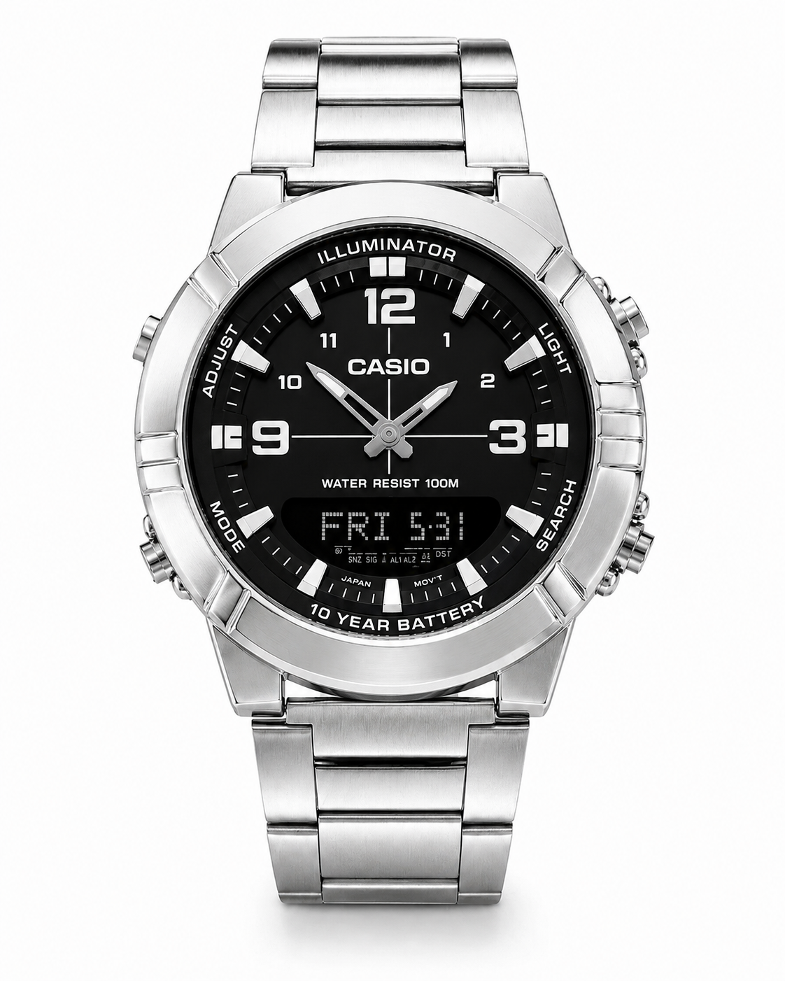 Casio Illuminator Men’s Analog-Digital Stainless Steel Watch