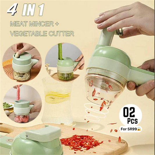 🎁Last Day Promotion Save 50% on Bundle(02 Pcs) - 4 IN 1 HANDHELD ELECTRIC FOOD CHOPPER