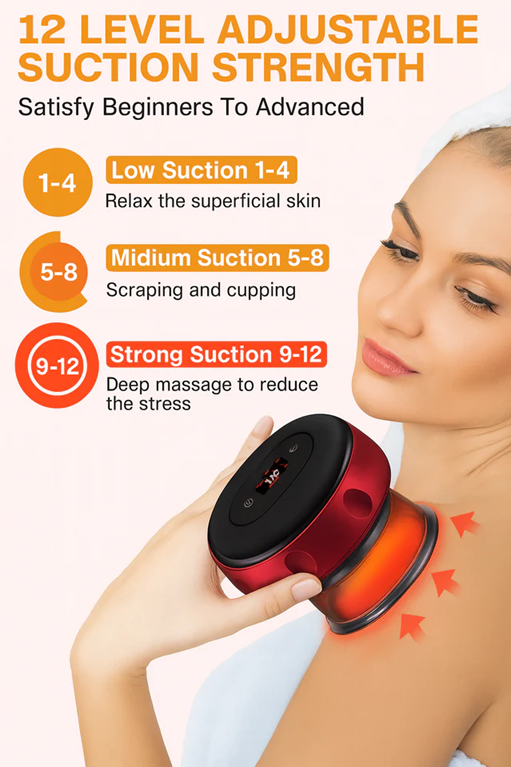 Electric 3-in-1 Cupping Therapy & Cellulite Massager, Rechargeable Gua Sha