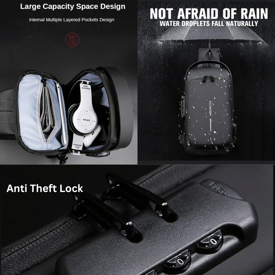 🎁Today Promotion Save 65% - USB Charging Anti-theft Shoulder Bag with 20000mah Powerbank (عرض ٢ قطع ب ١١٩ ريال فقط)