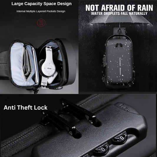 🎁Today Promotion Save 65% - USB Charging Anti-theft Shoulder Bag with 20000mah Powerbank (عرض ٢ قطع ب ١١٩ ريال فقط)