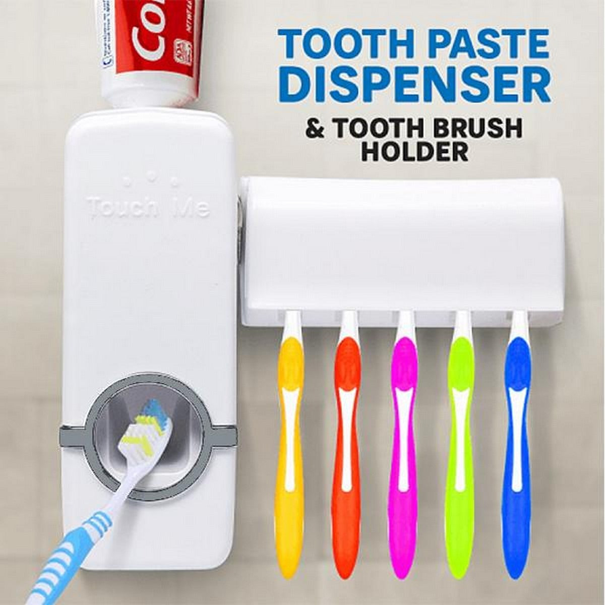 Premium Automatic Toothpaste Dispenser with Toothbrush Holder – Wall Mounted Bathroom Essential