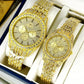 Luxury Couple Watch Set – Rose Gold Diamond-Style Wristwatches (No Box)