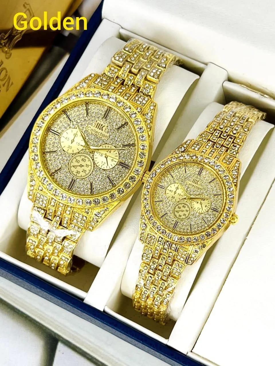 Luxury Couple Watch Set – Rose Gold Diamond-Style Wristwatches (No Box)