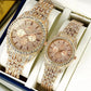Luxury Couple Watch Set – Rose Gold Diamond-Style Wristwatches (No Box)