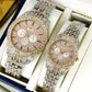 Luxury Couple Watch Set – Rose Gold Diamond-Style Wristwatches (No Box)