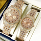 Luxury Couple Watch Set – Rose Gold Diamond-Style Wristwatches (No Box)