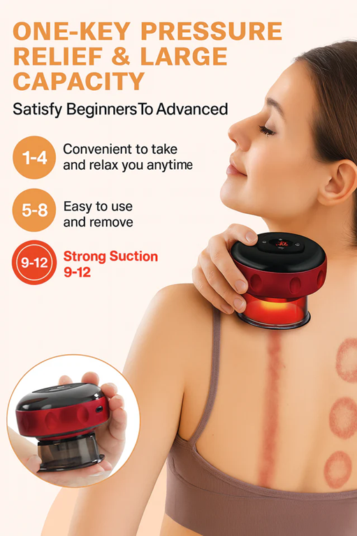 Electric 3-in-1 Cupping Therapy & Cellulite Massager, Rechargeable Gua Sha