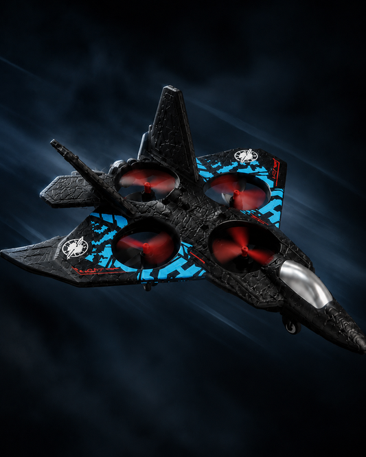 Fighter Jet RC Drone Toy with LED Lights & One-Key Takeoff