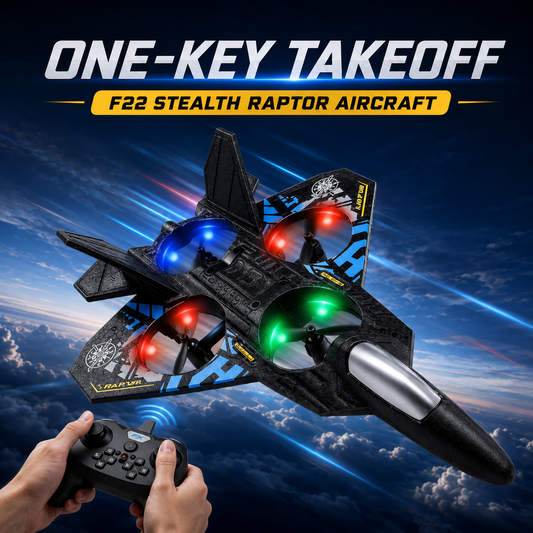 Fighter Jet RC Drone Toy with LED Lights & One-Key Takeoff