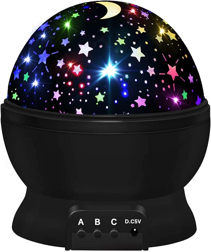 MOKOQI Star Projector, Night Light Lamp Fun Gifts for 1-4-6-14 Year Old Girls and Boys Rotating Star Sky Moon Light Projector for Kids Bedroom Decor -Pink