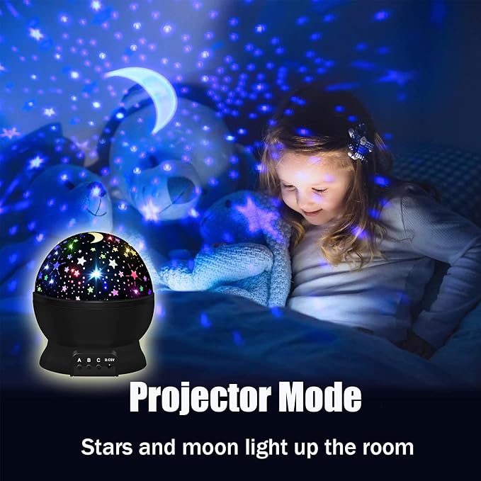 MOKOQI Star Projector, Night Light Lamp Fun Gifts for 1-4-6-14 Year Old Girls and Boys Rotating Star Sky Moon Light Projector for Kids Bedroom Decor -Pink