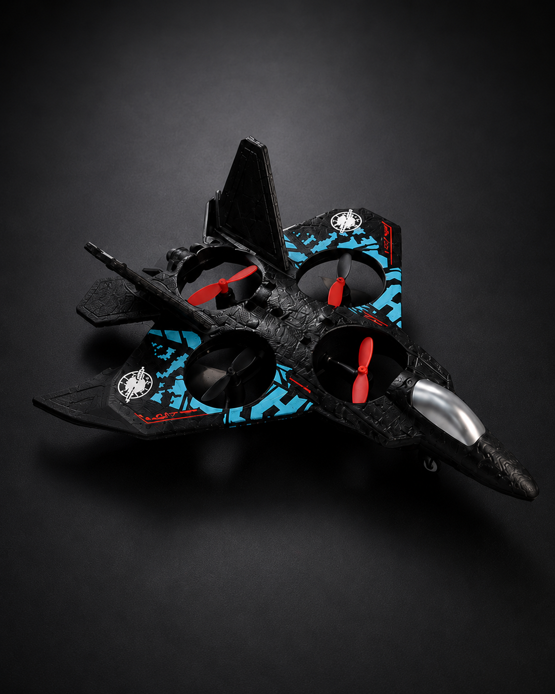 Fighter Jet RC Drone Toy with LED Lights & One-Key Takeoff