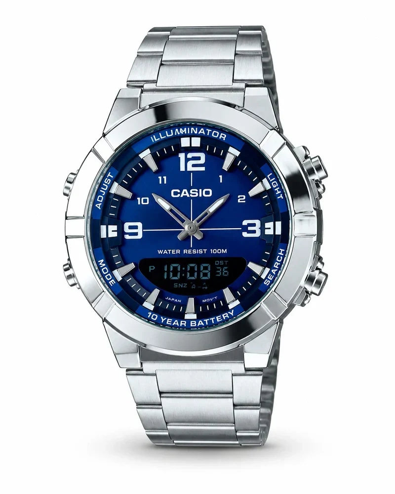Casio Illuminator Men’s Analog-Digital Stainless Steel Watch