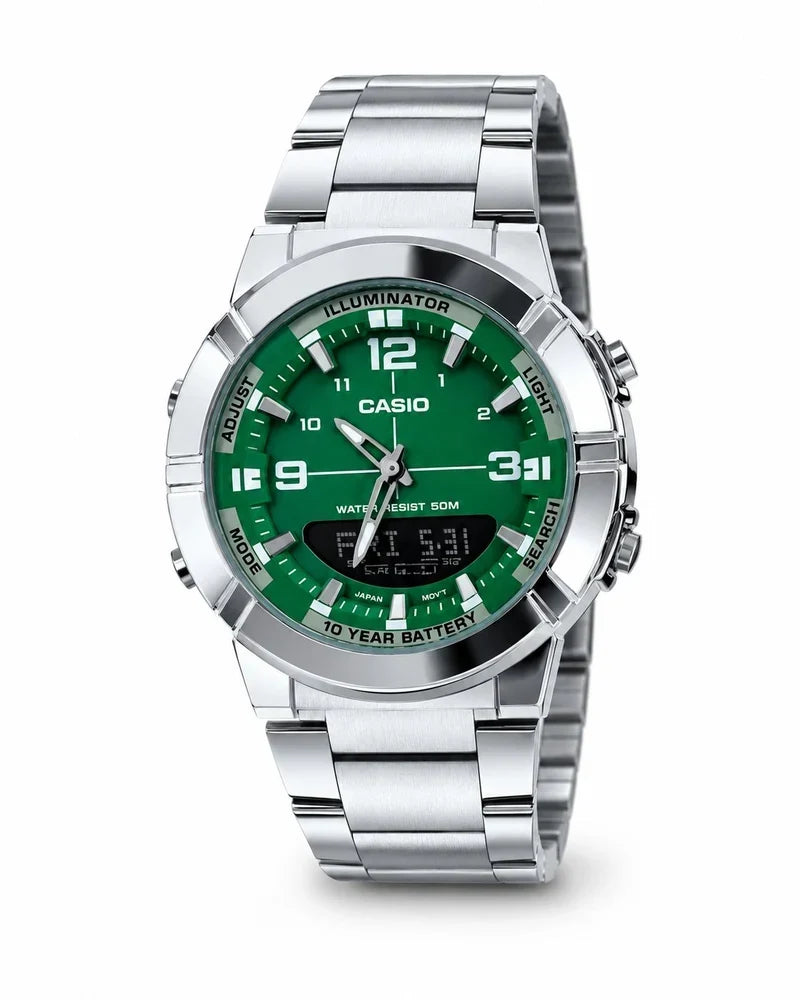 Casio Illuminator Men’s Analog-Digital Stainless Steel Watch