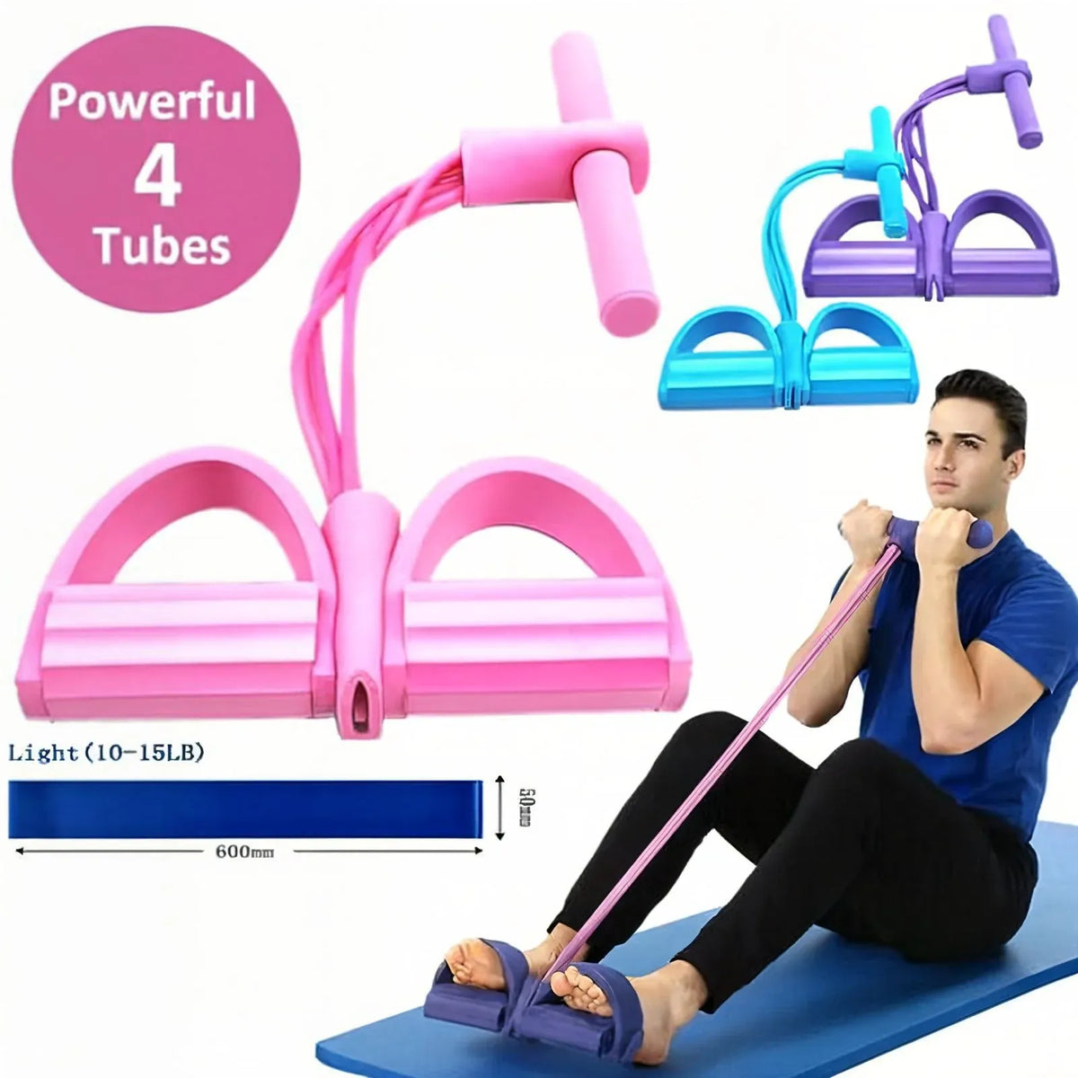 4-Tube Pedal Resistance Band