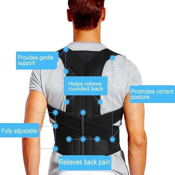 Adjustable Spine Back Support Posture Sensor Belt (random Color)